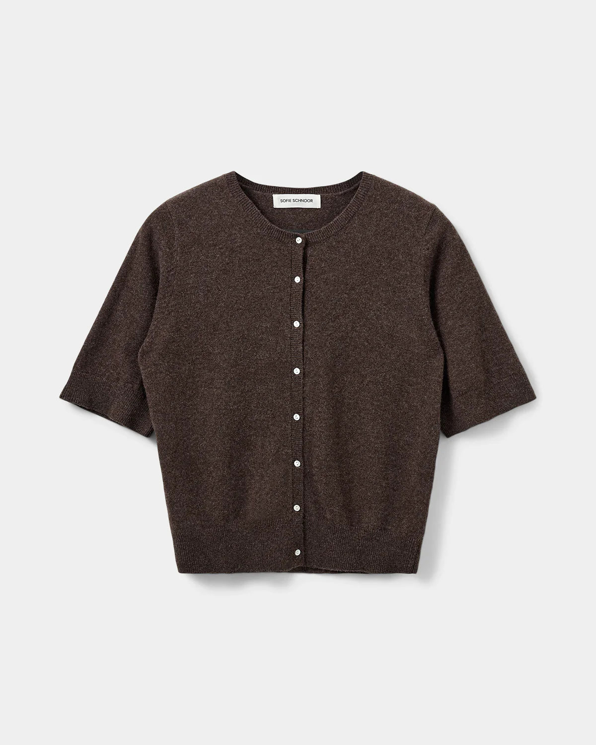 the SUNASW cardigan, brown fudge