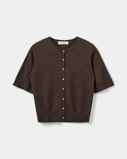 the SUNASW cardigan, brown fudge