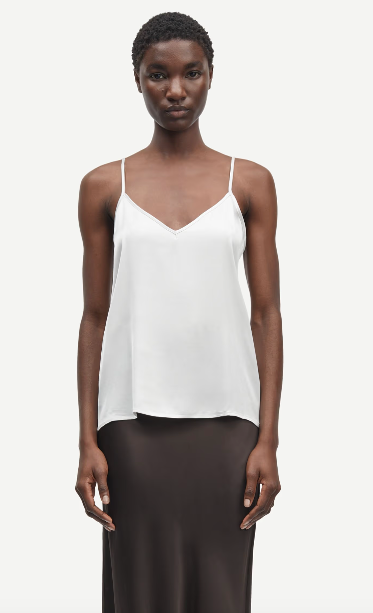 the SHARON strap top, white onyx