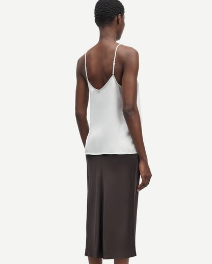 the SHARON strap top, white onyx