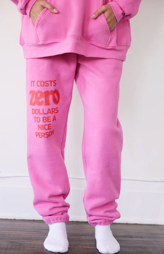 it costs $0.00 to be a nice person joggers