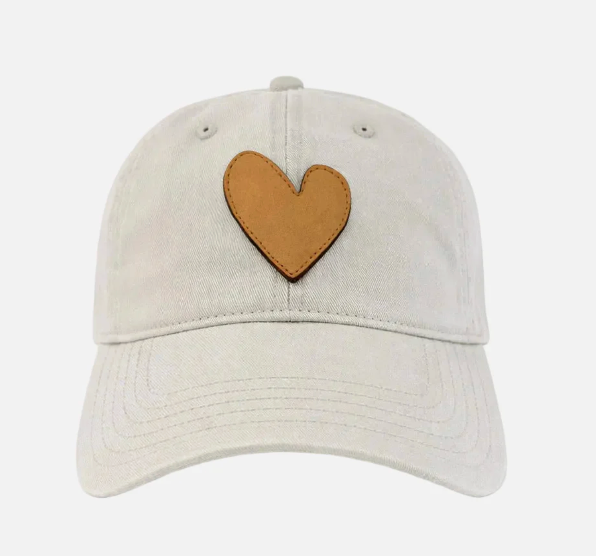 the IMPERFECT leather heart hat, light camel, x camel