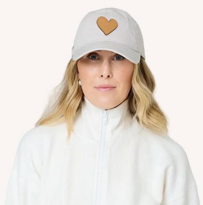 the IMPERFECT leather heart hat, light camel, x camel