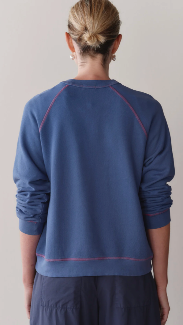the ECO TERRY contrast stitch sweatshirt, lapis