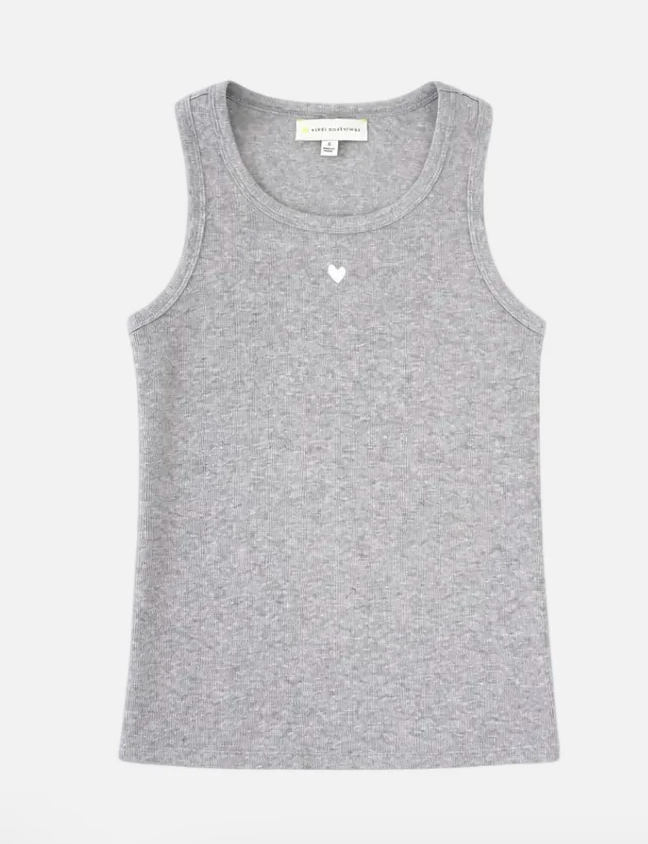 the KR heart tank, heather grey