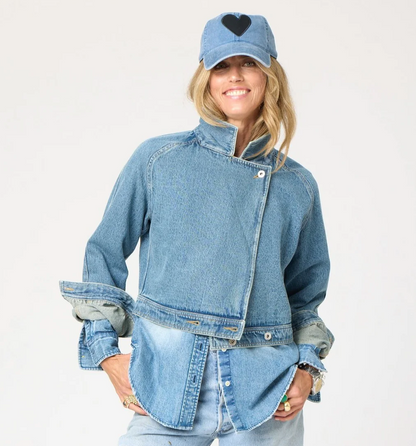 the KR imperfect heart hat, denim