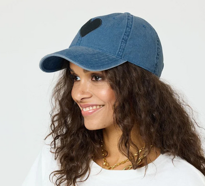 the KR imperfect heart hat, denim