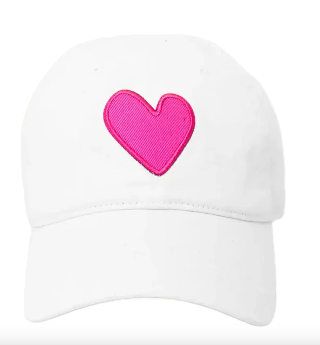 the BASEBALL hat, white/pink