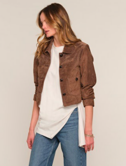 the BENLY suede jacket, mink