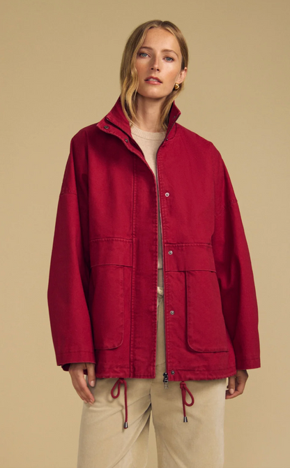 the HUNTER cotton canvas parka, crimson