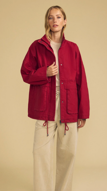 the HUNTER cotton canvas parka, crimson