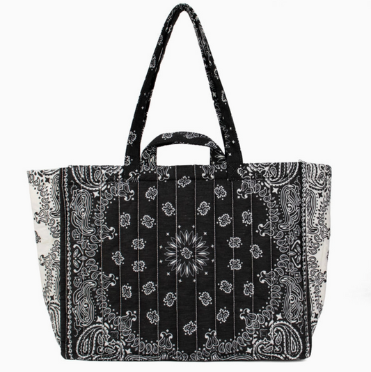 the BANDANA tote, black x white