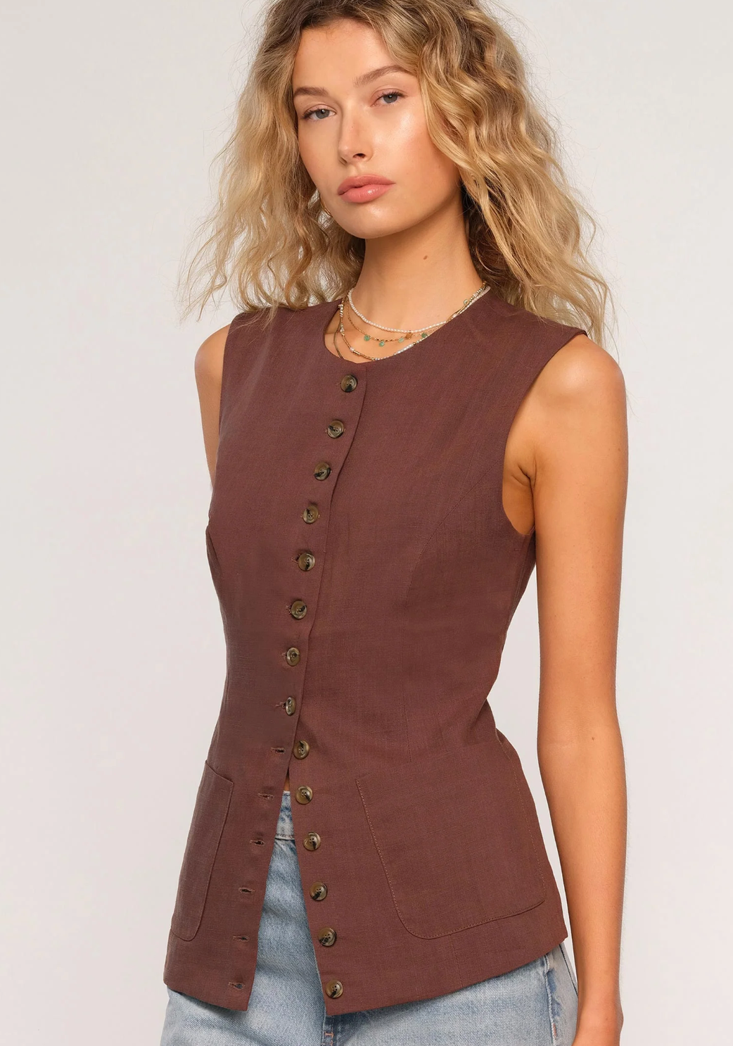 the JOSETTE vest, cocoa