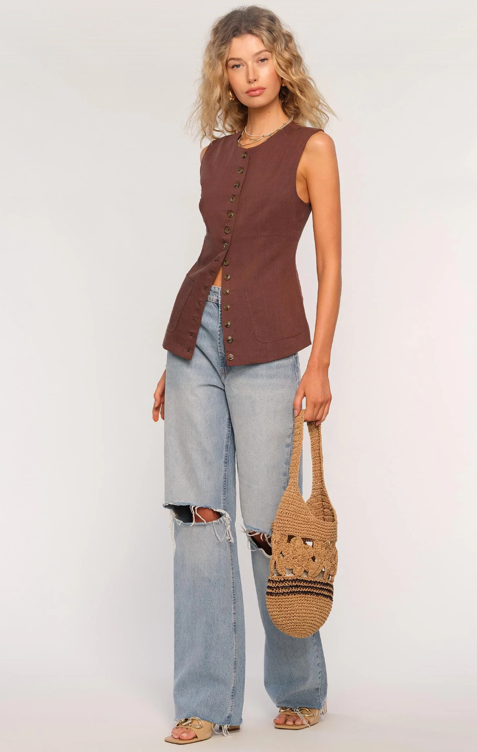 the JOSETTE vest, cocoa