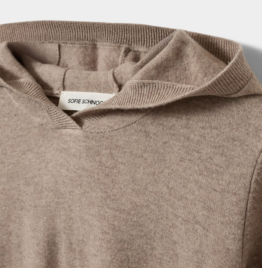the CASSIESW knit hoodle, grey melange