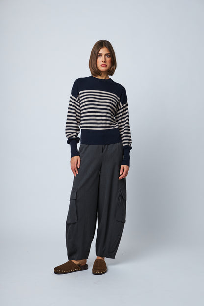 the THEODORA, navy & taupe