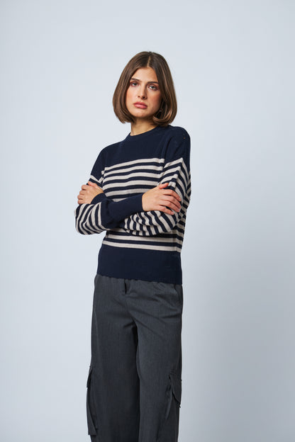 the THEODORA, navy & taupe