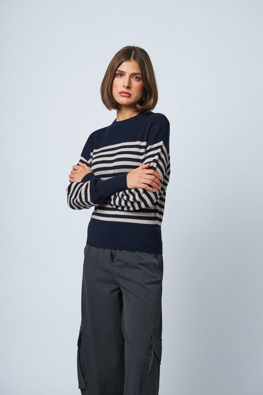 the THEODORA, navy & taupe