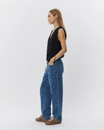 the TOKYO denim, blue leopard