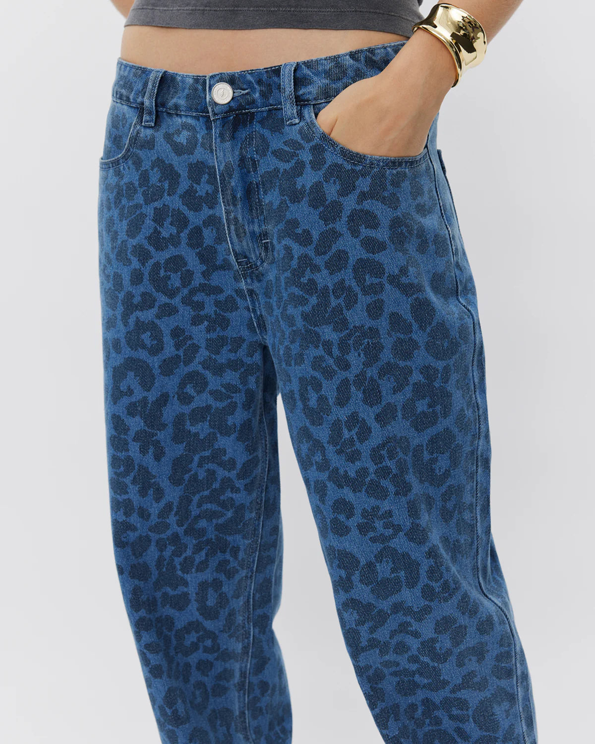the TOKYO denim, blue leopard