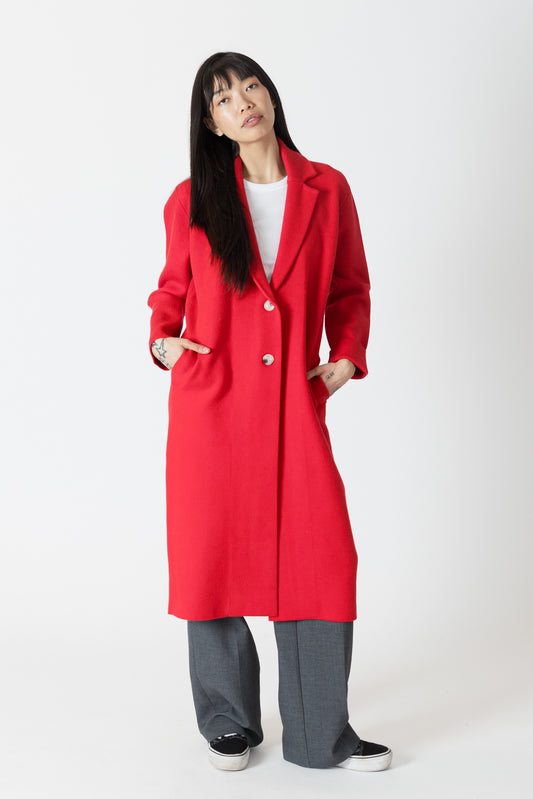 the VICKI coat, red