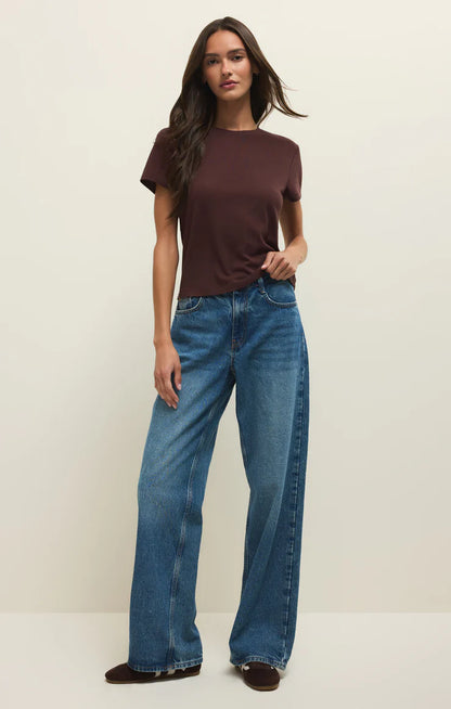 the TOURIST tee, chocolate cherry