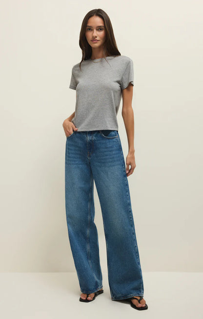 the TOURIST tee, classic heather grey