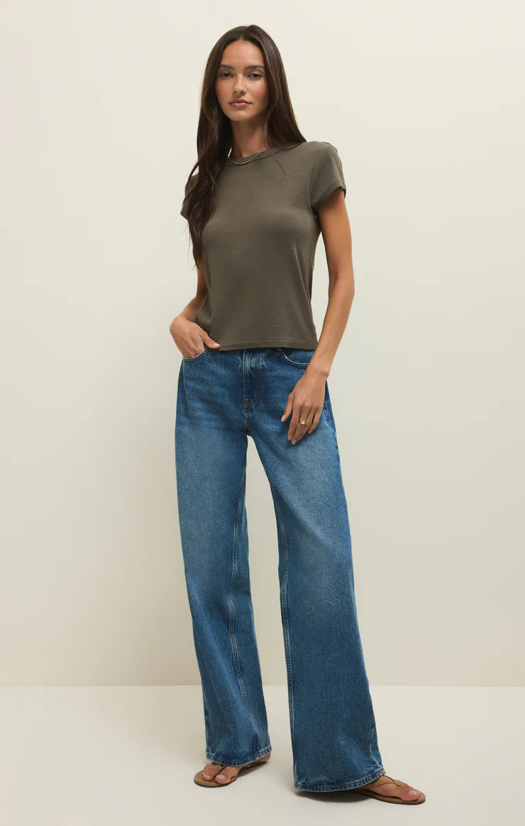 the RENAE rib top, khaki