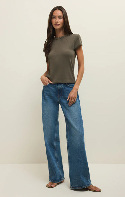 the RENAE rib top, khaki