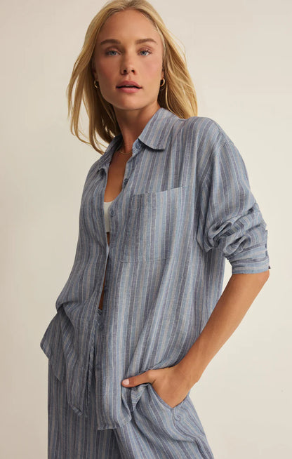 the PERFECT stripe button down