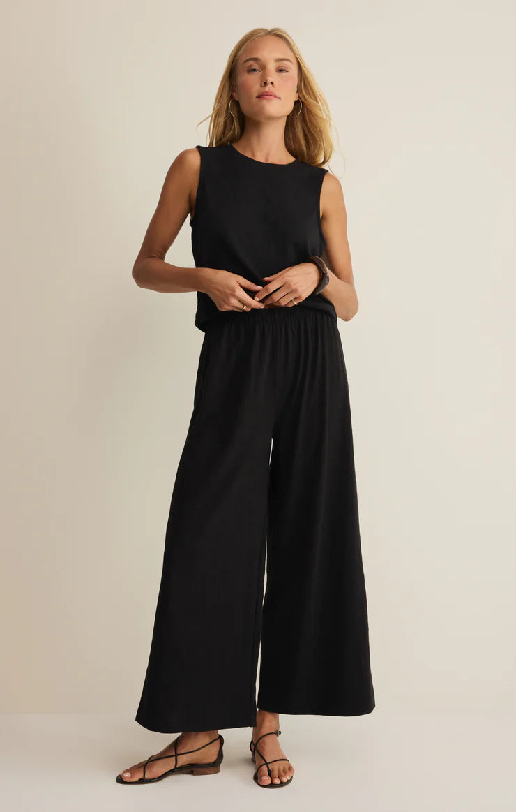 the SLOANE linen top,black