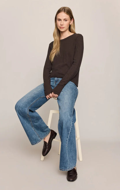 the JUNIE long sleeve tee, cocoa bean