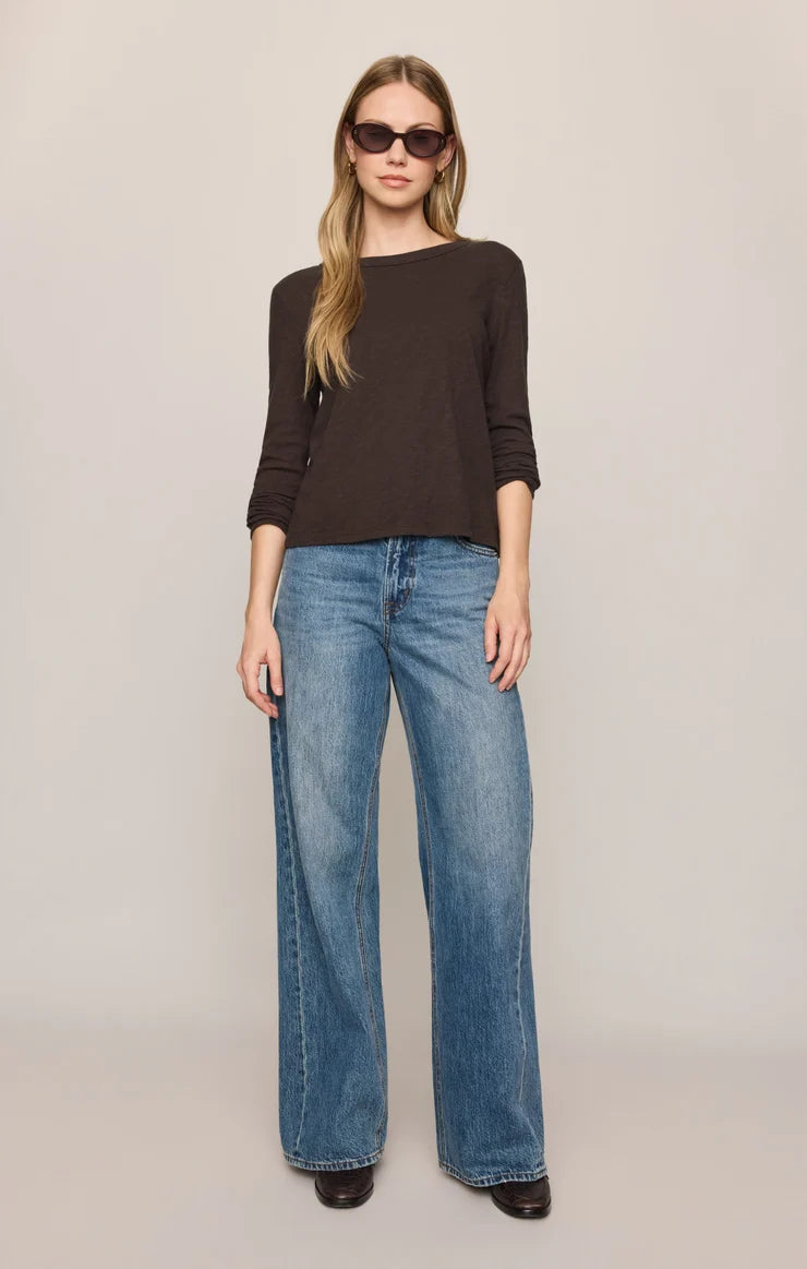 the JUNIE long sleeve tee, cocoa bean
