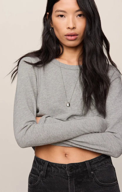 the JUNIE long sleeve tee, classic heather grey