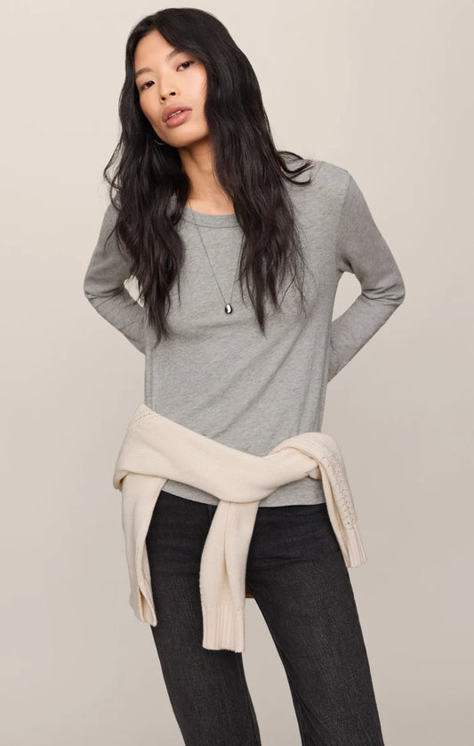 the JUNIE long sleeve tee, classic heather grey