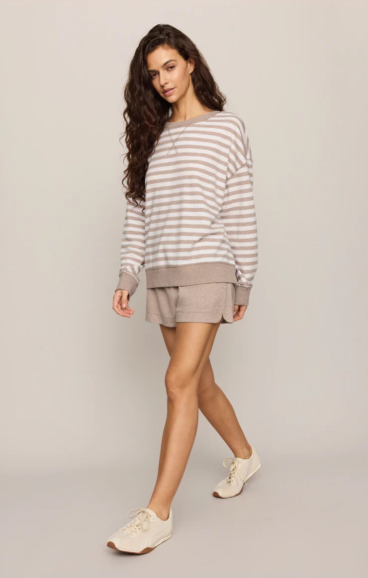 the EVERYDAY striped crew, heather ash