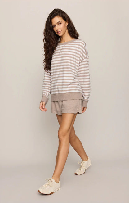 the EVERYDAY striped crew, heather ash