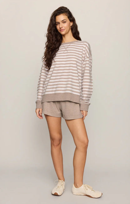 the EVERYDAY striped crew, heather ash