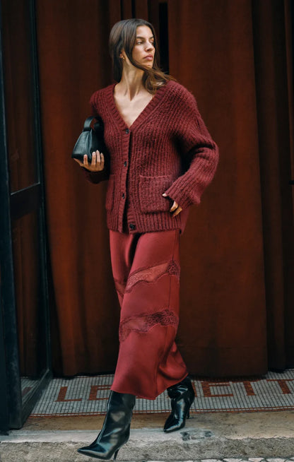the WHITMORE cardigan, velvet rouge