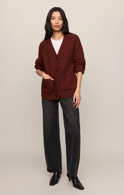 the WHITMORE cardigan, velvet rouge