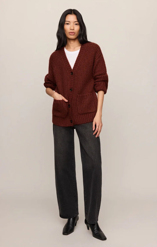 the WHITMORE cardigan, velvet rouge