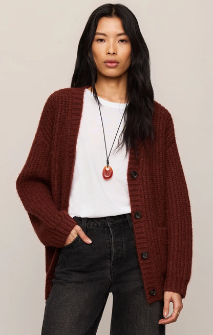 the WHITMORE cardigan, velvet rouge