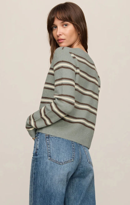 the MEDINA stripe cardigan, aqua cloud