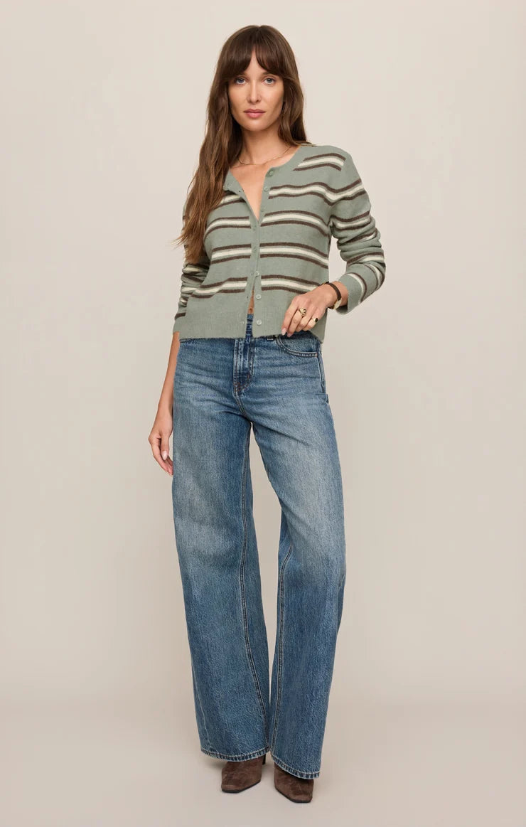the MEDINA stripe cardigan, aqua cloud