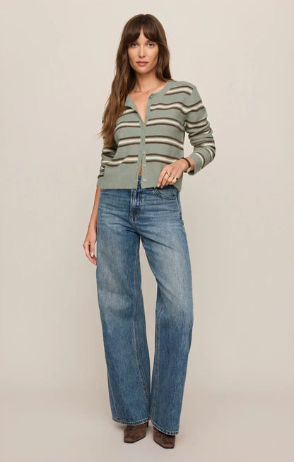 the MEDINA stripe cardigan, aqua cloud