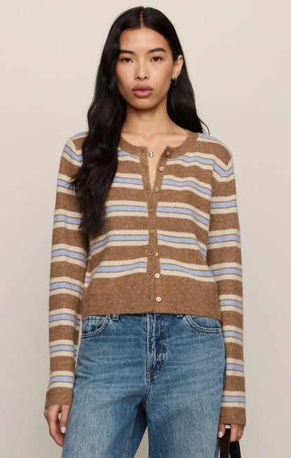 the MEDINA stripe cardigan, golden caramel