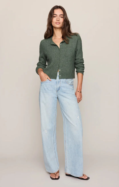 the MEDINA pointelle cardigan, monstera