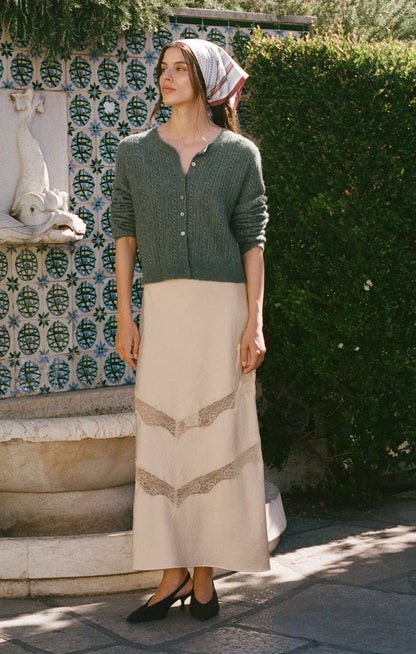 the MEDINA pointelle cardigan, monstera