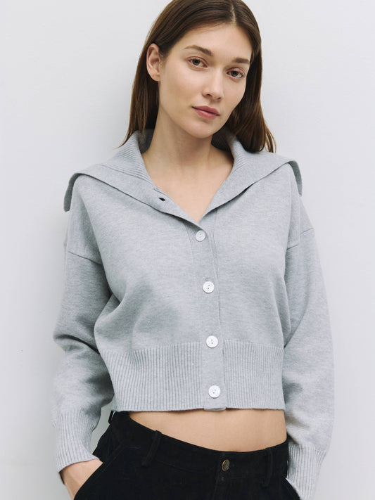 the ABRAMS cardigan, dove grey