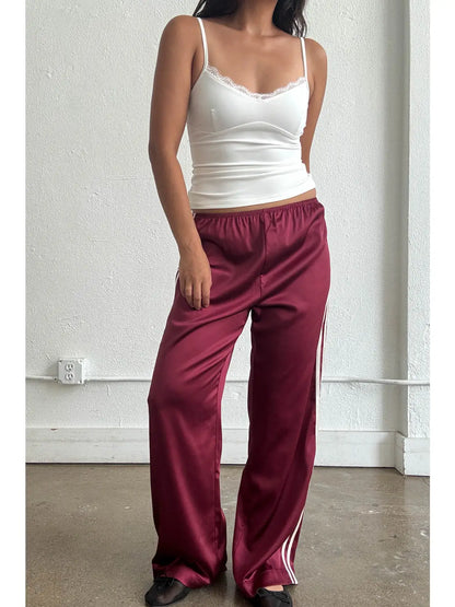 the COVE satin pant, merlot